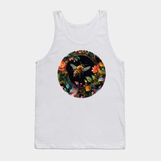 Save The Bees Pretty Honeybee and Flowers Tank Top